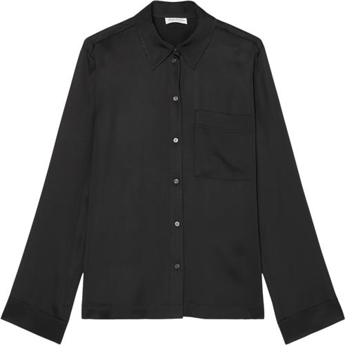 Se Marc O’Polo Blouse, Casual fit, Kent Collar, lo Kvinde Black Langærmede Bluser Str 38 - hos Magasin ved Magasin