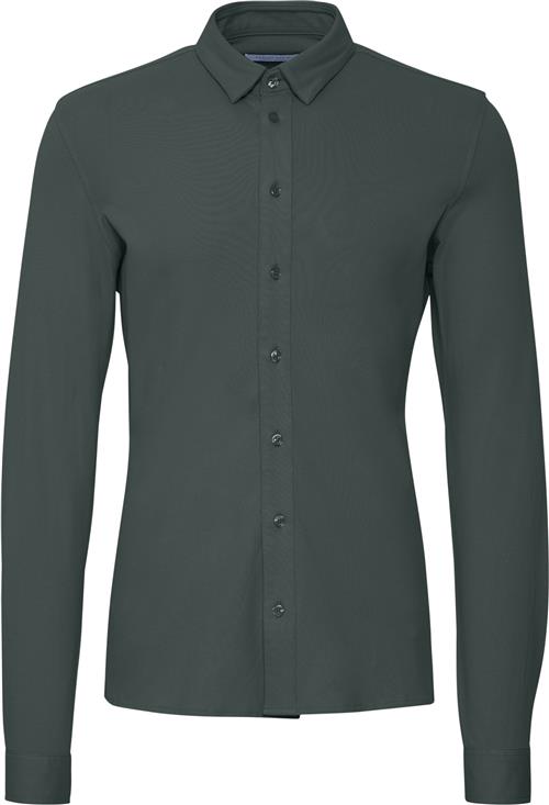 Se Casual Friday Cfarthur LS BU Jersey Piquet Shirt Kvinde Darkest Spruce Skjorter Slim Fit Str M - hos Magasin ved Magasin