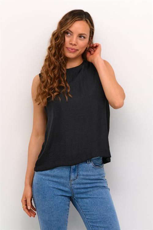 Kaffe Kaallie Top Kvinde Black Deep Toppe Str 42 - hos Magasin