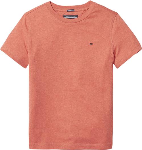 Tommy Hilfiger Boys Basic CN Knit S/S Str 3 år / 98 cm - Rød Kortærmede T-shirts Bomuld hos Magasin