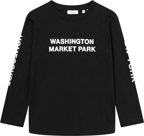 Se Les Deux Washington LS Tshirt Kids Str 122/128 - Black/light Ivory Langærmede T-shirts hos Magasin ved Magasin