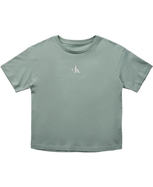 Se Calvin Klein CK Logo Boxy Tshirt Str 12 - Jadeite Kortærmede T-shirts hos Magasin ved Magasin