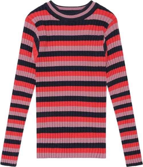 The New Tnlia L_S Knit Pullover Str 98-104 cm/3-4 år - Multi Stripe Strik Polyester hos Magasin