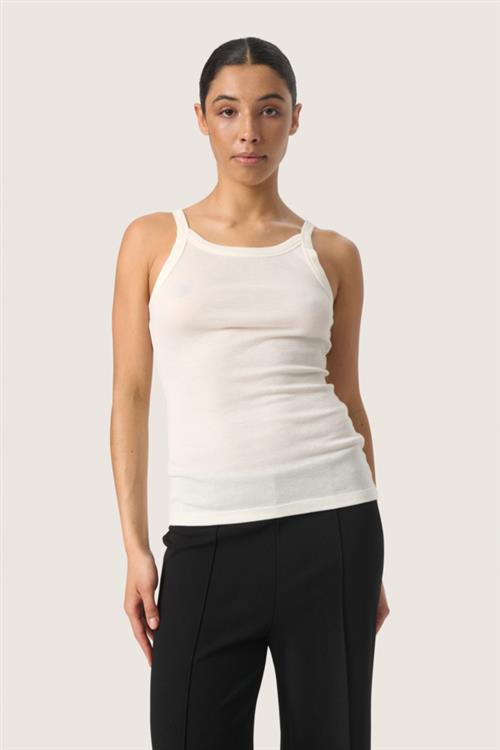 Se Soaked in Luxury Slfauna Tank Top Kvinde Whisper White Toppe Slim Fit Str L - hos Magasin ved Magasin