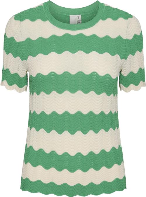 YAS Yasbee SS Knit TOP Kvinde Green Bee/birch Kortærmet Strik Str S - hos Magasin