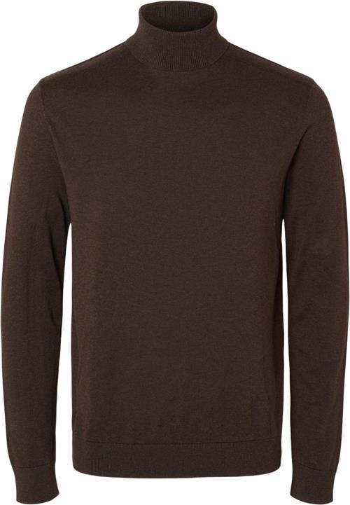 Se Selected Homme Slhberg Roll Neck Noos Mand Chocolate Torte/melange Turtlenecks Str L - hos Magasin ved Magasin