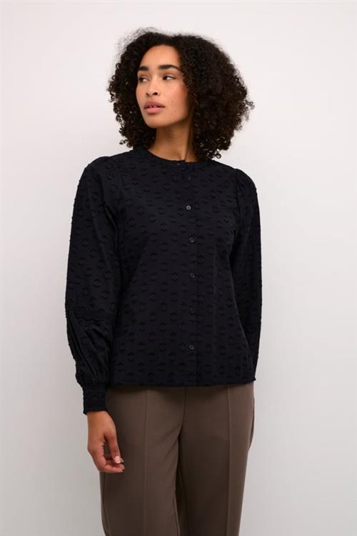 Kaffe Kaenya Blouse Kvinde Black Deep Langærmede Bluser Str 44 - hos Magasin