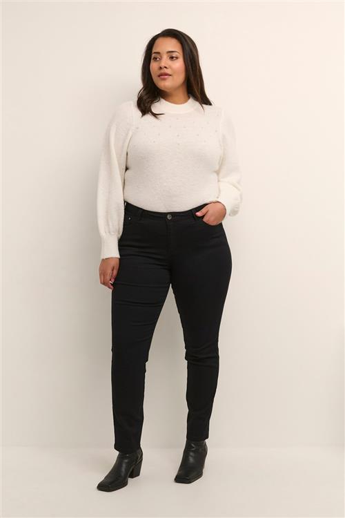 Kaffe Curve Kcwilla Ida Slim Jeans Kvinde Black Deep Skinny Jeans Str 42 - hos Magasin