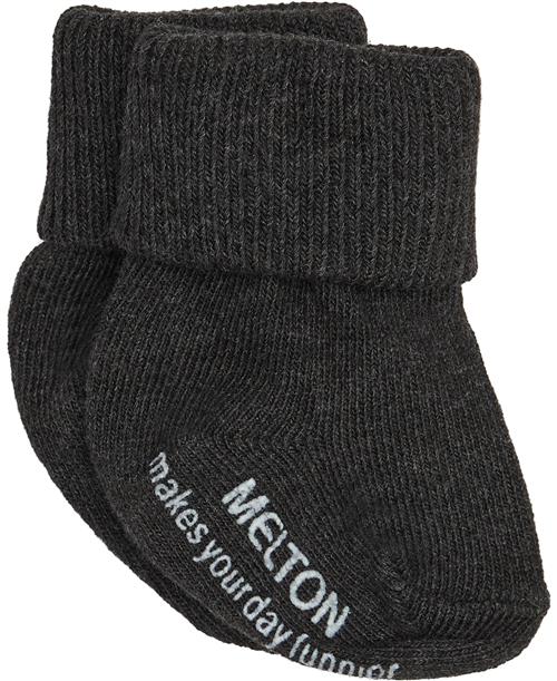 Melton Sock ABS Str 23-26 - Dark Grey Strømper Bomuld hos Magasin