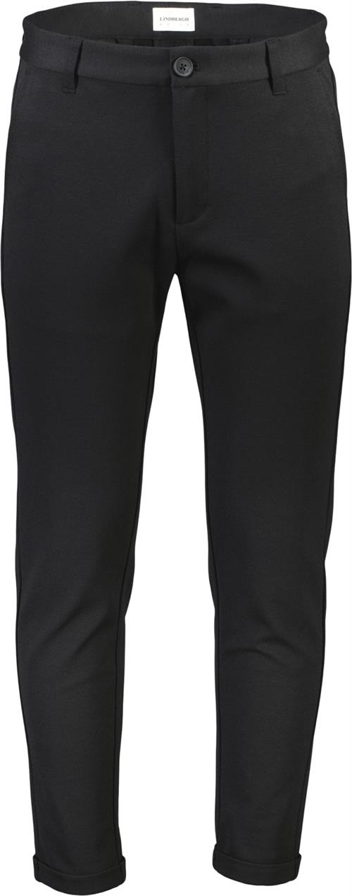 Se Lindbergh Cropped Bukser m. Stretch Mand Sort Chinos Str L - hos Magasin ved Magasin