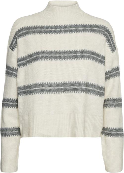 Vero Moda Vmdazzle LS Highneck Pullover GA BO Kvinde Birch/w. Balsam Green Sweaters Str L - hos Magasin