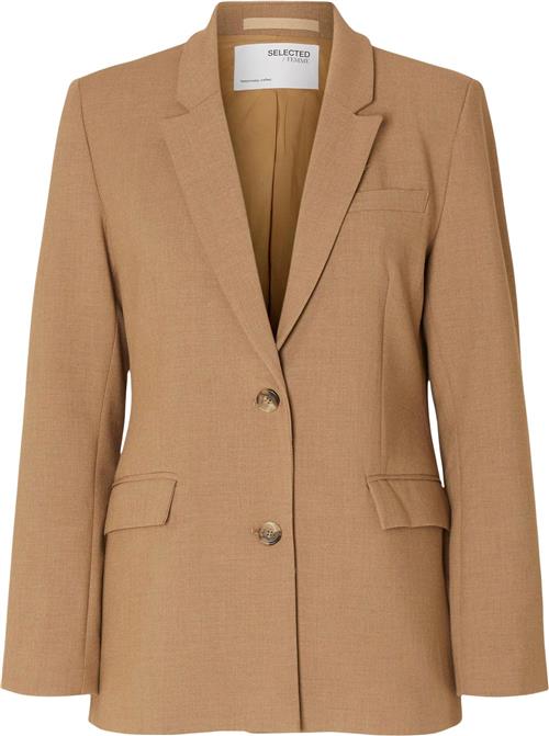 Selected Femme Slfrita LS Classic Blazer Camel MEL Kvinde Camel/melange Blazere Str 38 - hos Magasin