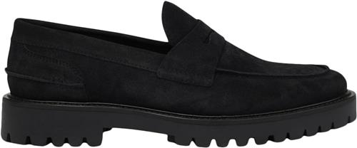 Garment Project Aaron Penny Loafer Black Suede Mand Black Loafers Str 45 - hos Magasin