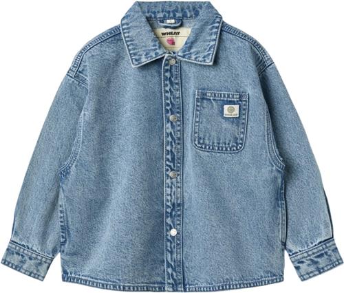 Wheat Langærmet Denim Skjorte Pappo Str 3 år / 98 cm Denim - Blå Skjorter hos Magasin