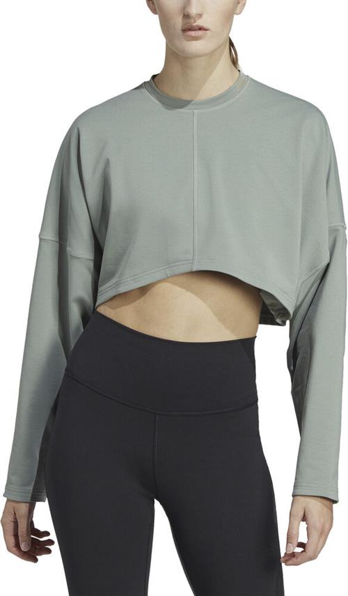 Se adidas Yoga Studio Crop Sweatshirt L - Hættetrøjer & Sweatshirts Bomuld hos Magasin ved Magasin