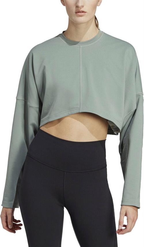 Se adidas Yoga Studio Crop Sweatshirt M - Hættetrøjer & Sweatshirts Bomuld hos Magasin ved Magasin