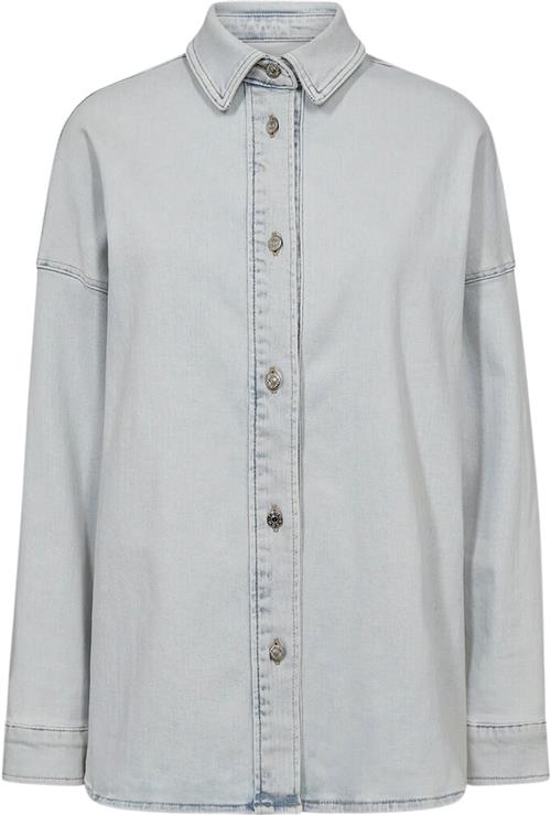 Tomorrow Trwstella Oversize Denim Shirt Wash Montana Kvinde Denim Blue Langærmede Skjorter Str 34 Denim - hos Magasin