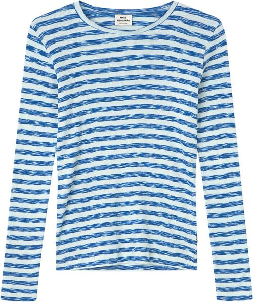 Mads Nørgaard - Copenhagen 2x2 Cotton Stripe Talino Tee L/S Str 4 år - 2x2 Stripe Multi Blue Langærmede T-shirts hos Magasin