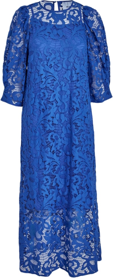 Minus Msdaley Midi Lace Dress Kvinde Olympian Blue Midi Kjoler Str 44 - hos Magasin