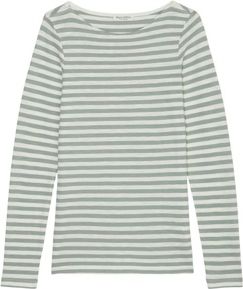 Marc O’Polo Tshirt, Long Sleeve, Boat Neck, st Kvinde Multi/ Faded Mint Langærmede T-shirts Str XL - hos Magasin