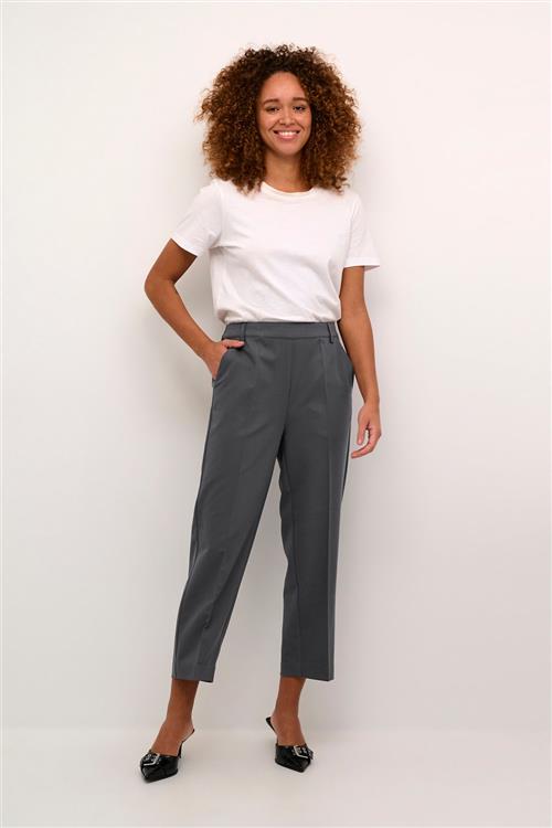 Se Kaffe Kasakura HW Cropped Pants Kvinde Black Oyster Bukser Str 40 - hos Magasin ved Magasin