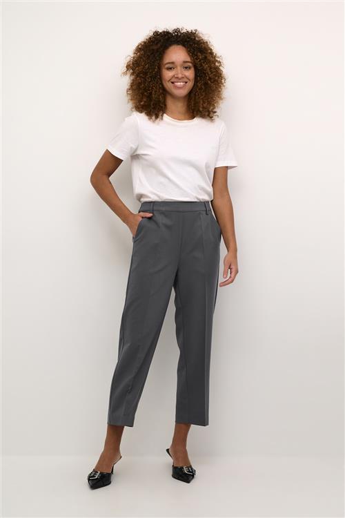 Se Kaffe Kasakura HW Cropped Pants Kvinde Black Oyster Bukser Str 42 - hos Magasin ved Magasin