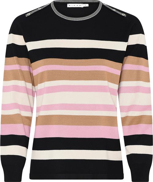 Micha Bbjumper_Bbautumnviscstripekni Kvinde Blk/rose Sweaters Str S - hos Magasin