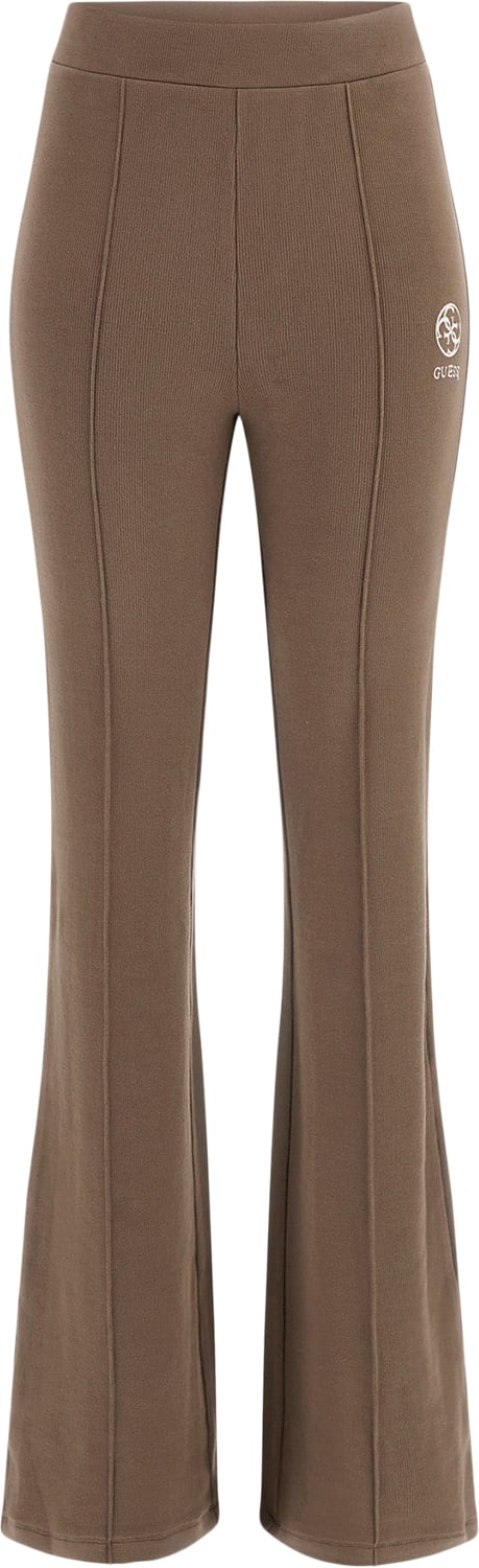 GUESS ELA Flare Pants Kvinde Equestrian Brown Sweatpants Str L - hos Magasin