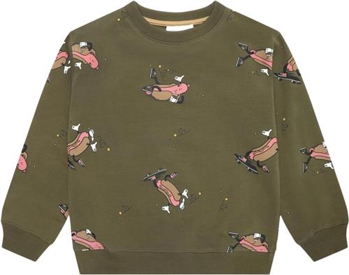 The New Tnlexington OS Sweatshirt Str 110-116 cm/5-6 år - Ivy Green Hot Dog Sweatshirts Bomuld hos Magasin