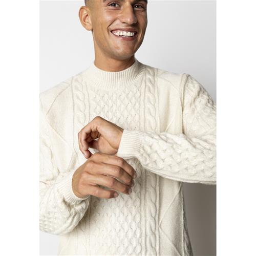 Se Clean Cut Copenhagen Morgan Wool Knit Mand Ecru Melange Sweaters Str M - hos Magasin ved Magasin