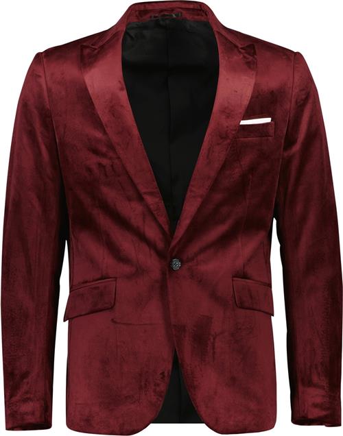 Se Lindbergh Velvet Blazer Mand Rød Blazere Str 48 - Velour hos Magasin ved Magasin