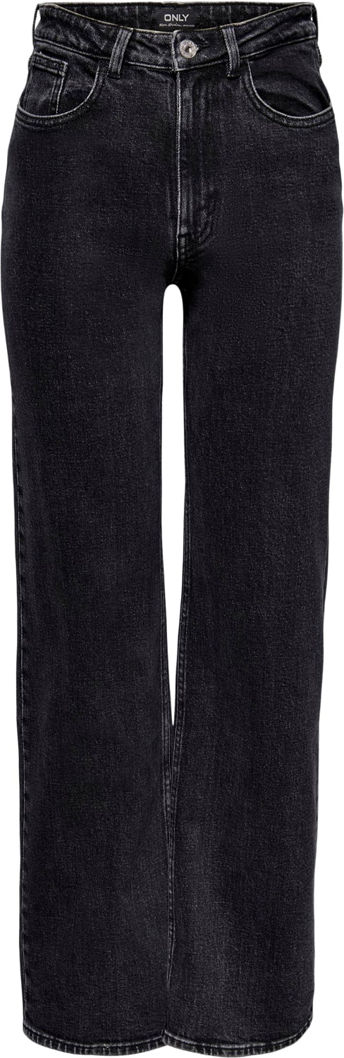 Se ONLY Onljuicy Life HW Wide LEG Nas244 NO Kvinde Black Denim/nas244 Wide Jeans Str "30/""34" - Bomuld hos Magasin ved Magasin