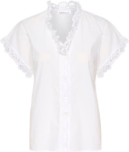 Se Karen by Simonsen Caliopekb Blouse Kvinde Bright White Kortærmede Bluser Relaxed Fit Str 40 - hos Magasin ved Magasin