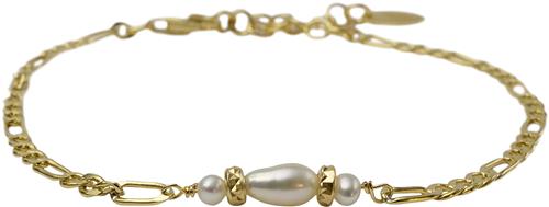 BeChristensen Milana Pearl Bracelet Gold One Size - Kædearmbånd Med Vedhæng hos Magasin