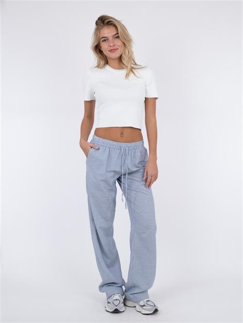 Neo Noir Sonar Mini Stripe Pants Kvinde Blue Bukser Med Brede Ben Str 40 - hos Magasin