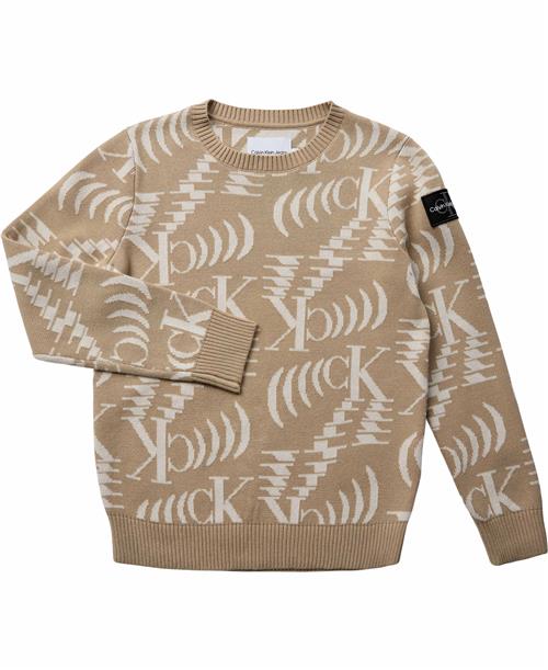 Calvin Klein Pullover With Monogram Logo Str 12 år - Pf2 Sweatshirts Bomuld hos Magasin