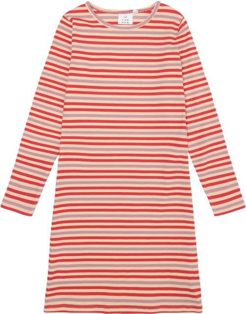 The New Tnlena L_S Rib Dress Str 110-116 cm/5-6 år - Chrysanthemum Kjoler Bomuld hos Magasin