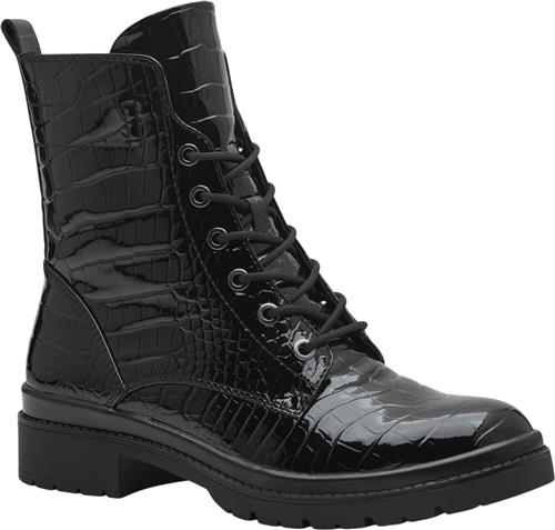 Tamaris 125236-43 Kvinde Black Croco Snørestøvler Str 41 - hos Magasin