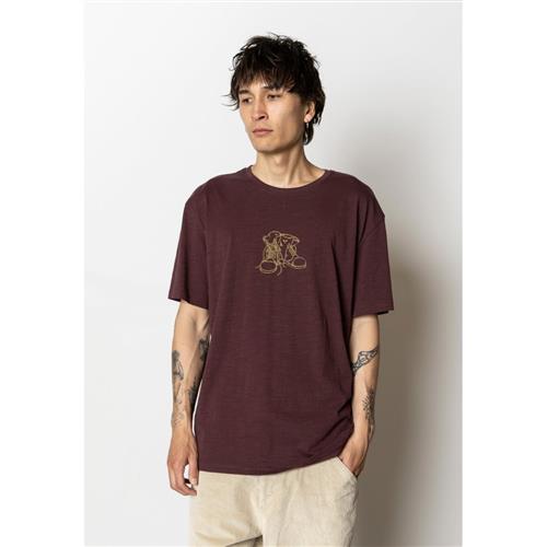 Fat Moose Boot Organic Tshirt Mand Dark Plum Kortærmede T-shirts Str L - Bomuld hos Magasin