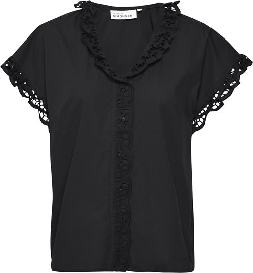 Karen by Simonsen Caliopekb Blouse Kvinde Meteorite Kortærmede Bluser Relaxed Fit Str 44 - hos Magasin