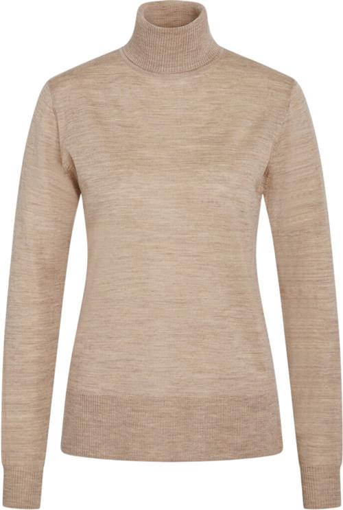 Bruuns Bazaar Charlenebbroll Neck Knit Kvinde Sand Melange Rullekraver Str M - hos Magasin