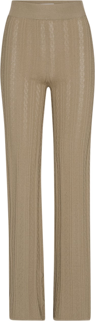 REMAIN Knit Straight Pants Kvinde Incense Beige Bukser Med Lige Ben Str 40 - hos Magasin