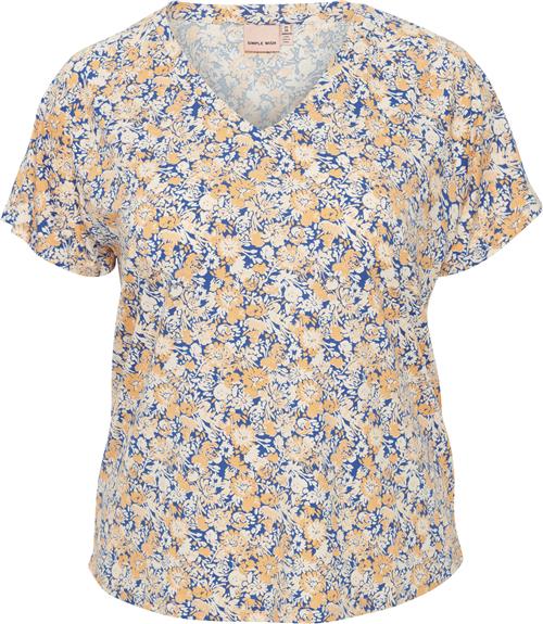 Simple Wish Swseena TEE 1 Kvinde Apricot Wash Aop Ms24 01d Kortærmede T-shirts Str 46/48 - hos Magasin