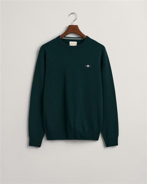 Gant Superfine Lambswool Cneck Mand Tartan Green Sweaters Str S - hos Magasin