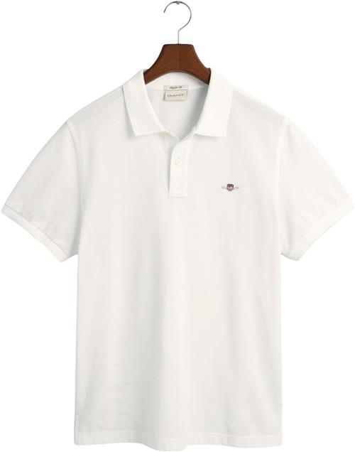 Gant REG Shield SS Pique Polo Mand White Kortærmede Poloer Str XL - hos Magasin