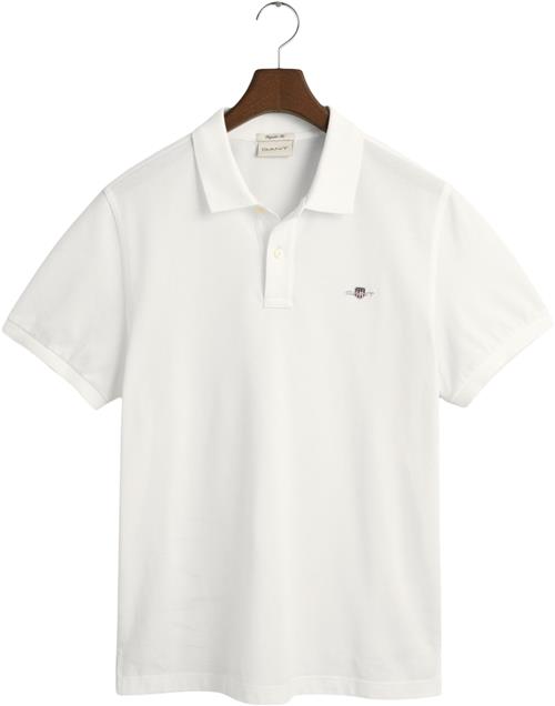 Gant REG Shield SS Pique Polo Mand White Kortærmede Poloer Str XXXXL - hos Magasin