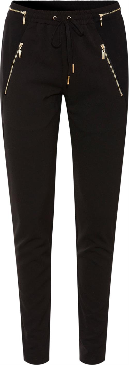 Rue de Femme New Columbine Gold Pant Kvinde Black Bukser Med Smalle Ben Str L - hos Magasin