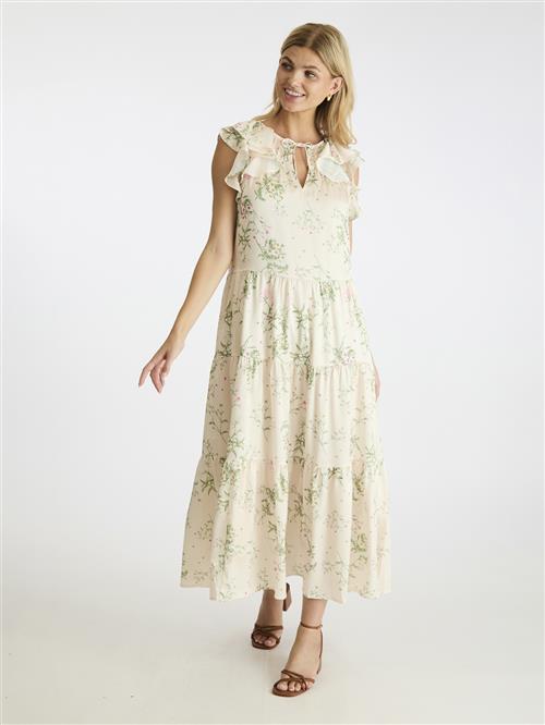 Neo Noir Messina Flower Field Dress Kvinde Off White Maxi Kjoler Str 34 - hos Magasin