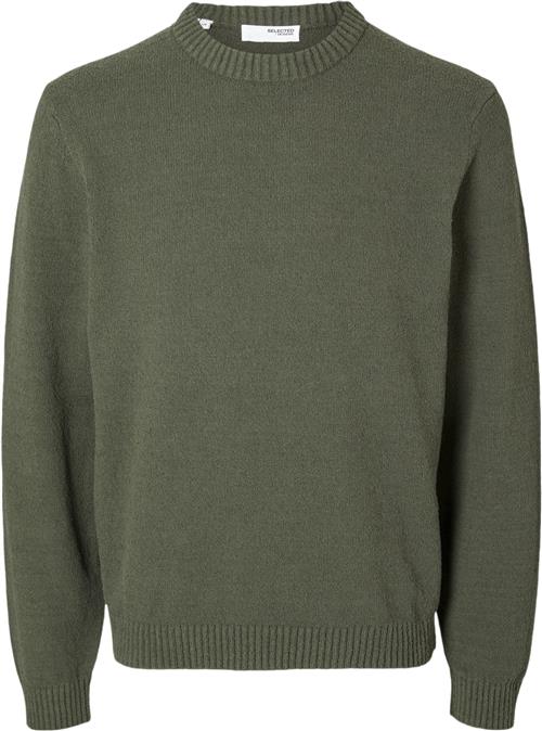 Selected Homme Slhloop LS Knit Crew Neck Mand Forest Night Sweaters Str M - hos Magasin