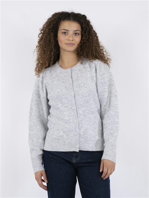 Neo Noir Nuna Knit Cardigan Kvinde Light Grey Melange Sweaters Str 40 - hos Magasin